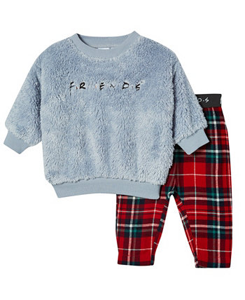 Пижамный комплект Faux-Sherpa Friends с длинными рукавами для мальчика или девочки, 2 предмета COTTON ON