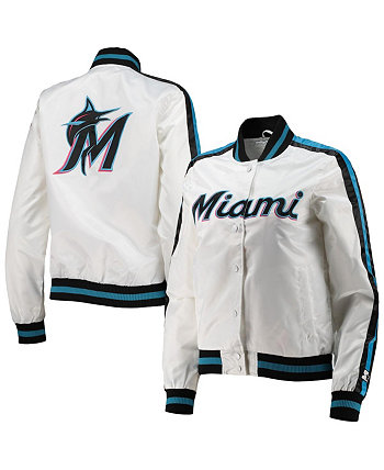 Женская белая атласная куртка Miami Marlins Hometown Full-Snap Starter