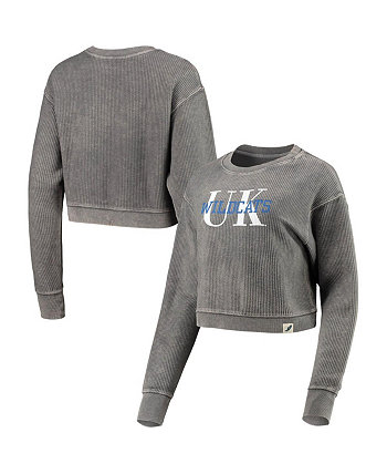Женский графитовый укороченный пуловер Kentucky Wildcats с классическим шнурком League Collegiate Wear