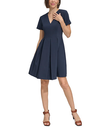 Женское платье с короткими рукавами и V-образным вырезом от Tommy Hilfiger Tommy Hilfiger