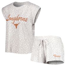 Женский комплект для сна с футболкой и шортами Concepts Sport кремового цвета Texas Longhorns Montana Unbranded