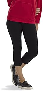 No nonsense Women's Cotton Capri Legging with Wide Waistband No Nonsense