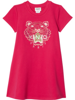Платье с вышивкой тигра и карманами (маленькие/большие дети) Kenzo Kids
