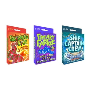 TDC Games Dice Game Pack Trio - Freaky Farkle, Sriracha Dice, Ship Captain Crew, Family Travel Set TDC Games