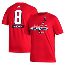 Мужская красная футболка adidas Alexander Ovechkin Washington Capitals Fresh с именем и номером Adidas