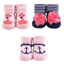 Infant Girl Socks Boxed Giftset, Flamingo, One Size Hudson Baby