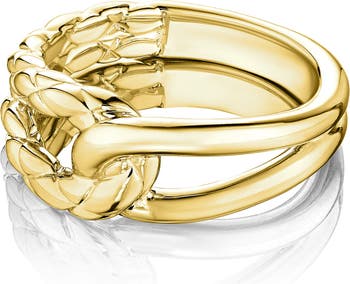Позолоченное 14-каратное золото переплетенное кольцо Aura Judith Ripka