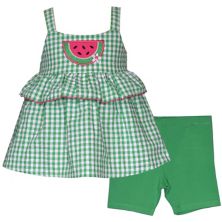 Baby & Toddler Girl Bonnie Jean Watermelon Patch Peplum Dress & Biker Shorts Set Bonnie Jean