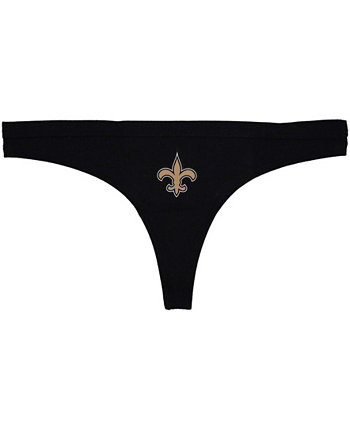Женские черные трусики New Orleans Saints с однотонным логотипом Concepts Sport