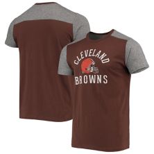 Мужская футболка Majestic Threads Brown/Grey Cleveland Browns Field Goal Slub Majestic