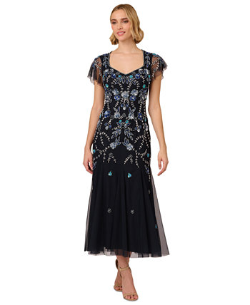 Women's Embellished Godet-Pleated Dress Adrianna Papell