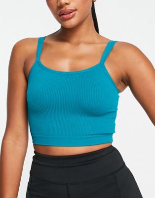 Hoxton Haus seamless longline sports crop top in teal - part of a set Hoxton Haus