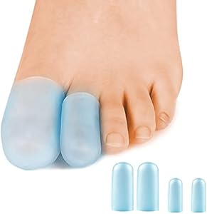 16 Pack Silicone Toe Caps,Gel (Гель) Toe Covers Provide Protectors and Cousions, Relief Pain from Big Toes,Toe Blisters, Corns and Hammer Toes Promifun