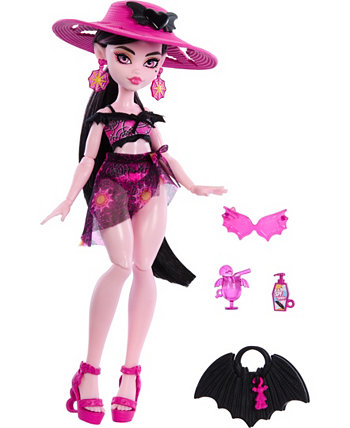 Модная кукла Дракулаура Scare-Adise Island с аксессуарами для купальника Monster High