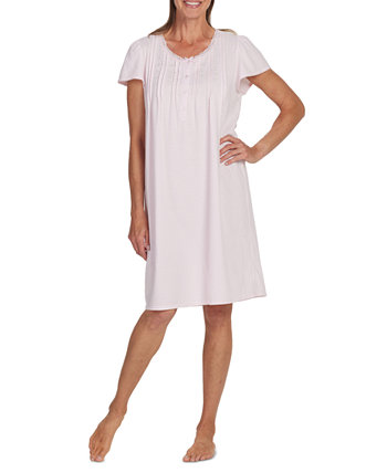 Женская ночная рубашка с короткими рукавами и кружевной отделкой Miss Elaine