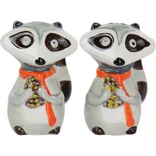 Gibson Home Woodland Raccoon 2 Piece Hard Dolomite Salt and Pepper Set Gibson Home