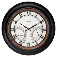 AcuRite 24-in. LED-Illuminated Indoor/Outdoor Wall Clock with Thermometer & Hygrometer (75022M) AcuRite