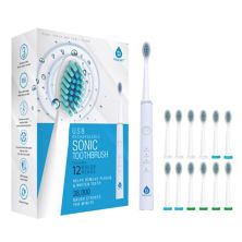 Pursonic Usb Rechargeable Sonic Toothbrush With 12 Brush Heads Pursonic
