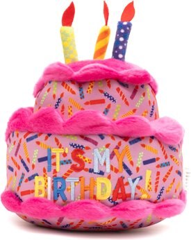 The Worthy Dog Birthday Cake Squeaky Plush Dog Toy The Worthy Dog