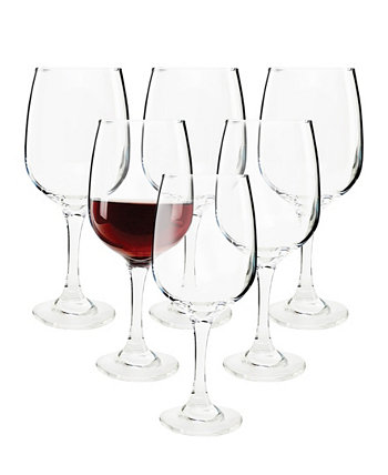 Набор из прозрачного стеклянного бокала для вина объемом 6–11,7 унций Circleware