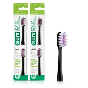 GUM Sonic Powered Toothbrush Refills, Tapered Bristles Clean Below the Gumline, Black 2ct. (Pack of 2) Visit the GUM Store