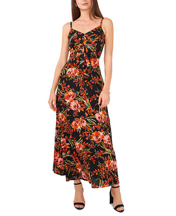 Женское макси-платье с цветочным принтом и завязками спереди MSK
