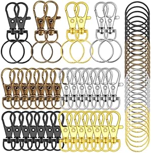 120PCS Premium Swivel Lanyard Snap Hook with Key Rings, Metal Keychain Hooks for Jewelry Making, Crafts (Bronze) IPXEAD