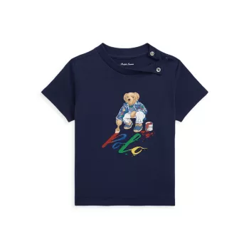 Футболка-поло с медвежонком для маленьких мальчиков Polo Ralph Lauren