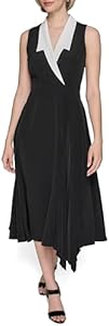 KARL LAGERFELD Women's Colorblock Silky Crepe Sleeveless Midi Dress Karl Lagerfeld