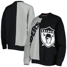 Women's Mitchell & Ness Silver/Black Las Vegas Raiders Big Face Pullover Sweatshirt Unbranded