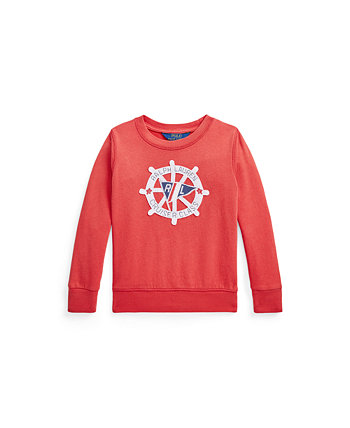 Toddler and Little Girls Sailing-Applique Spa Terry Crewneck Sweatshirt Ralph Lauren