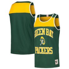 Men's Mitchell & Ness Green/Gold Green Bay Packers Heritage Colorblock Tank Top Mitchell & Ness