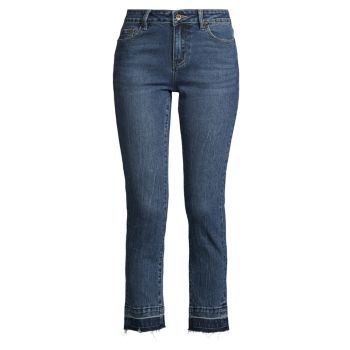 Эластичные узкие укороченные джинсы со средней посадкой Denim Bay