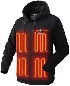  Худи Venustas Pullover Heated с аккумулятором 7.4V с 5 зонами обогрева, обогревающее худи для мужчин и женщин Venustas