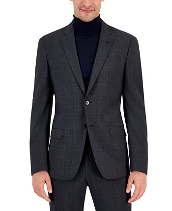Armani Exchange Мужской облегающий черный шерстяной пиджак с оконным стеклом Armani