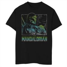 Boys Husky Star Wars The Mandalorian & The Child Color Pop Poster Graphic Tee Star Wars