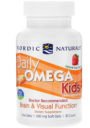 Daily Omega Kids™, клубника - 500 мг - 30 жевательных капсул - Nordic Naturals Nordic Naturals