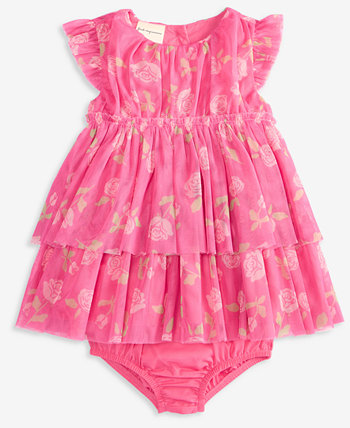 Baby Girls Rose-Print Tulle Dress & Bloomer, 2 Piece Set, Exclusively at Macy's First Impressions