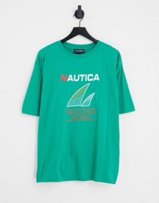 Nautica Archive brillock oversized t-shirt in green Nautica Competition