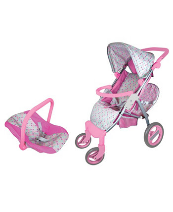 Lissi Twin Baby Doll Stroller with Car Seat and Accessories, 2 Pieces Lissi Dolls