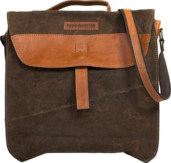 Коричневая сумка через плечо из плотной ткани Vintage Addiction