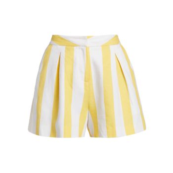 Vittoria Striped High-Waisted Shorts L'AGENCE