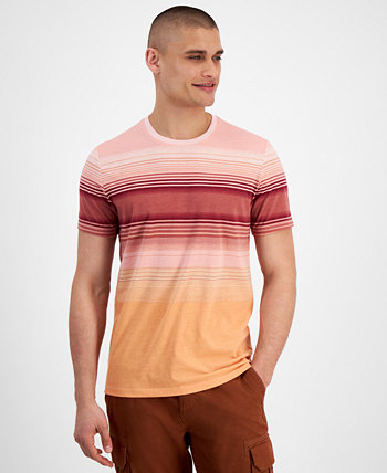 Мужская футболка в мягкую полоску с короткими рукавами и круглым вырезом, созданная для Macy's Sun & Stone