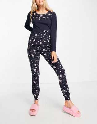 Пижамный комплект Lipsy темно-синего цвета с розовой звездой Lipsy
