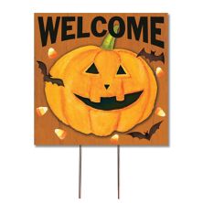Welcome Pumpkin Lawn Garden Stake Artisan Signworks