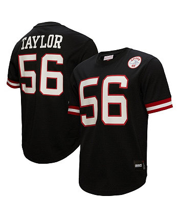 Мужская футболка Lawrence Taylor Black New York Giants Big and Tall Mesh, имя и номер игрока сверху Mitchell & Ness