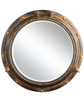 Круглое металлическое настенное зеркало с иллюминатором, ржавчина 3R Studio