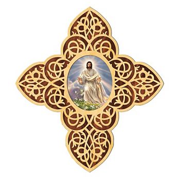 G.Debrekht Jesus Light Filigree Wooden Cross by D. Gelsinger Inspirational Icon Decor - 88481-DG G.DeBrekht