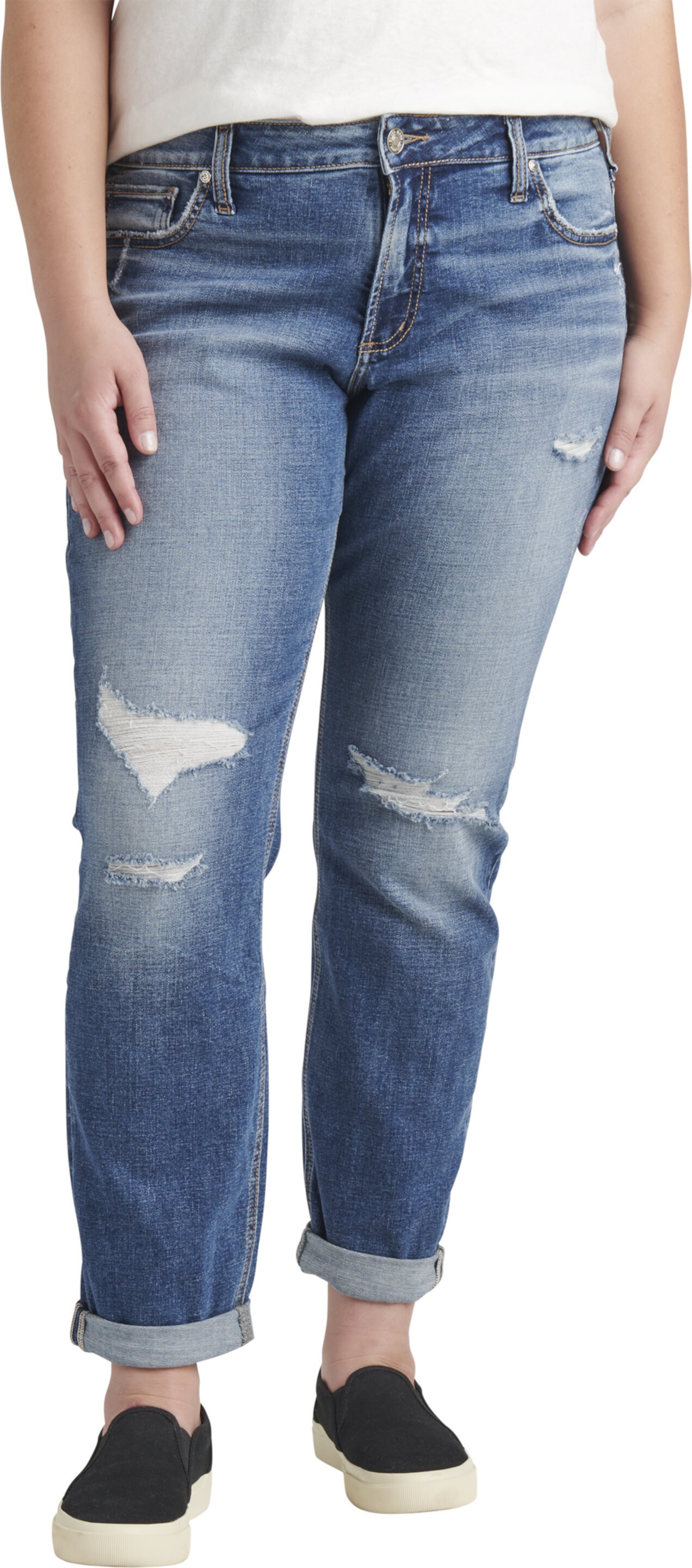 Джинсы-бойфренды больших размеров W27101ECF304 Silver Jeans Co.