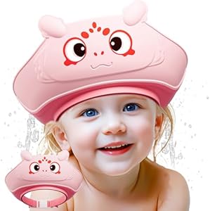 Baby Shower Cap for Kids,Adjustable Bath Visor for Toddler Shower Cap for 1-10 Years Old Kids,Soft Baby Bath Visor Protector Eye Ear,Washing Hair Fun Lonlown